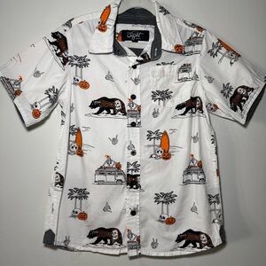 Eighty Eight‎ Brand Halloween Shirt Youth Boys Size 8 White Orange Skull